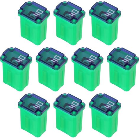 10pcs 40A Micro Cartridge Fuse for Truck, SUV, Off-Road Vehicle, 10x15x6mm (1/5)