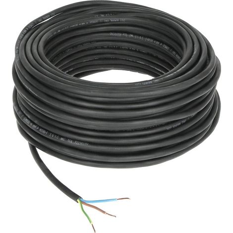 Câble léger sous gaine en caoutchouc 3 x 1,5 mm²  H05RR-F avec conducteur de protection
