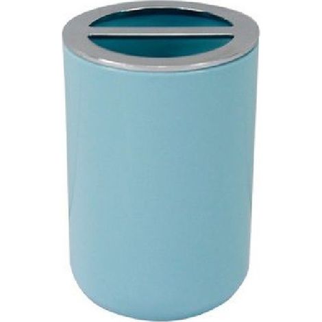 Cleafe - Portaspazzolini Bicchiere Accessori Bagno 2fori Celeste Silver Contenitore 79887 - (1/2)