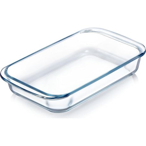 Plats à Four en Verre,1.8L Plats à Lasagnes pour Four, Cocotte en Verre pour Deux Personnes, Passe au Micro-ondes, Passe au Four(24,5 x 21,9 x 5 cm) (1/5)