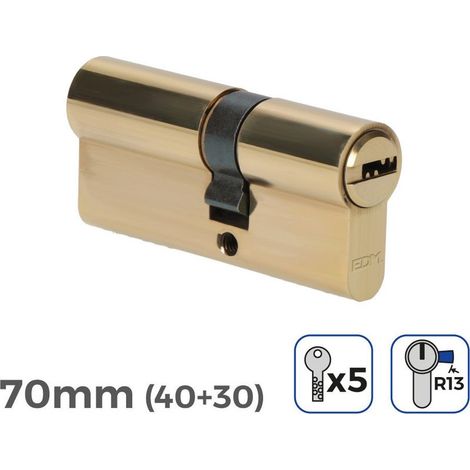 Cylindre De Porte 70mm Sécurité Renforcée 5 Clés -