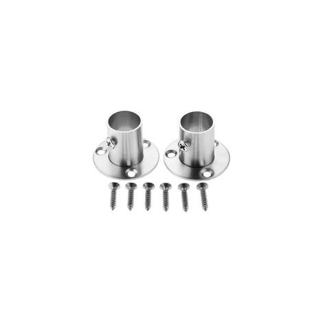 Lots de 2 Supports avec Bride pour Tringle de Penderie en Acier Inoxydable, (1/5)