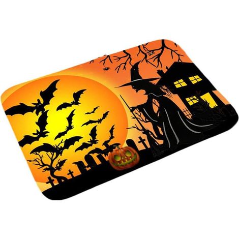 Halloween-Kürbis-Teppich, dicke, rutschfeste Fußmatte für Küche und Schlafzimmer (1/4)