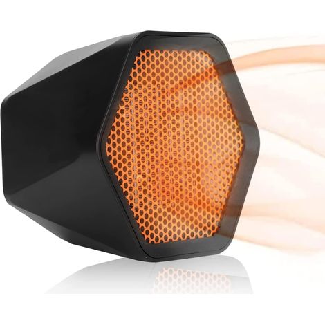 Mini Radiateur soufflant 1000W PTC, Chauffage d'appoint Mobile Verticale, Thermostat, 2 Réglages de Température, protection contre les la surchauffe, Silencieux, pour salle de bureau, salon - Noir (1/5)
