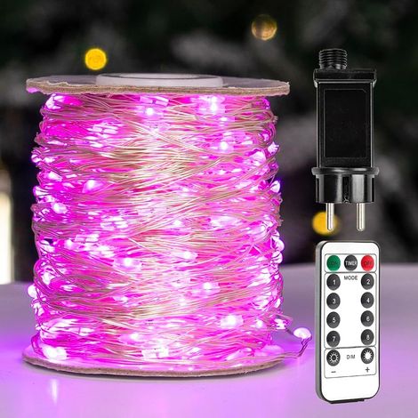 Guirlande Lumineuse  200m Fil de Cuivre Argenté, Lumière Blanche Chaude, Éclairage LED Étanche pour Extérieur/Intérieur avec Télécommande pour Sapins de Noël, Terrasses, Jardins, Cours Plantes