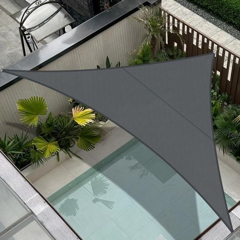 Cool Area Voile d'ombrage Triangle 4x4x4m Imperméable Toile Ombrage 95% UV Protection pour Patio Balcon Jardin Terrasse Extérieur-Antracite (1/4)
