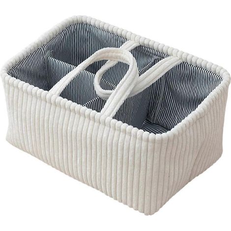 Sac de rangement pour couches, panier à langer, sac à langer humide en tissu à compartiments grillagés, grande capacité, blanc (1/5)