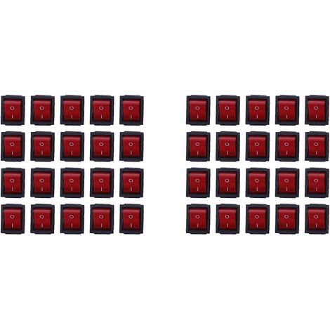 DPST-Wippschalter für Boote, 40 rote Kontrollleuchten (Ein/Aus), 16 A/250 V, 20 A/125 V Wechselstrom (1/5)