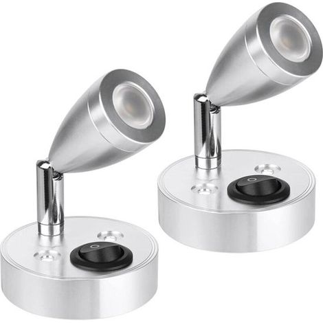 12V 3W LED-Spot-Leselampe - 180° drehbar - 3000K warmweißes Licht - 2 Stück (1/5)