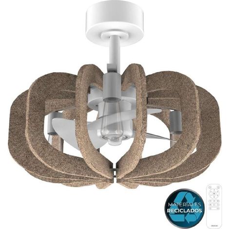 Cecotec Ventilador de Techo con Luz con 3 Aspas Retráctiles EnergySilence Aero 100 EcoGreen. 10W, Motor DC, Diámetro 20"