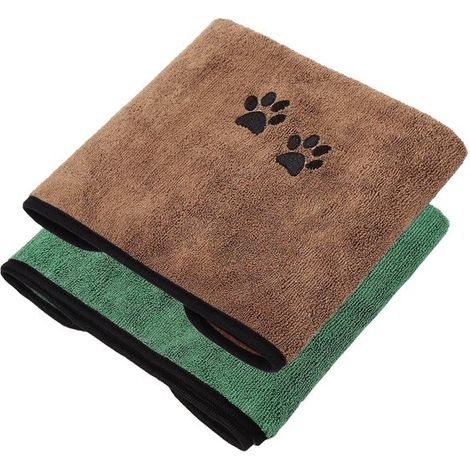 Dailygoods Schnelltrocknendes Hundehandtuch 2 Stück Super saugfähige Mikrofaser 90 x 50 cm Haustierhandtücher Geeignet für kleine bis mittelgroße (1/5)