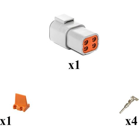 Kit connettore serie DTP femmina porta maschio 4 vie C015