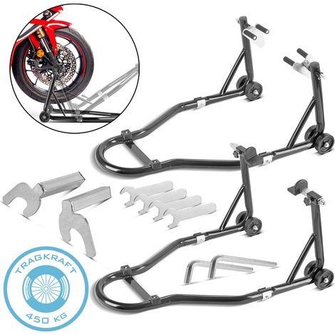 STAHLWERK caballete de montaje para motos con 450 kg de capacidad de carga Caballete universal para motos (1/5)