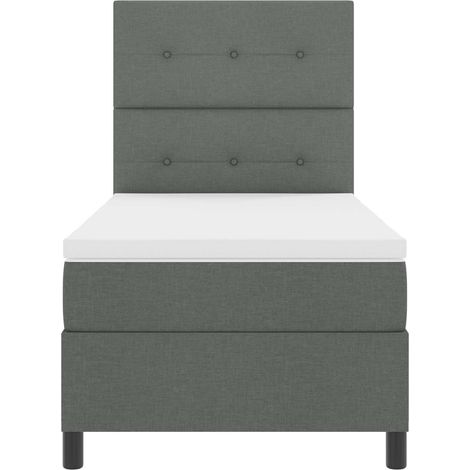 vidaXL Boxspringbett mit LED-Lichtleisten Dunkelgrau 80 x 200 cm Stoff (1/5)
