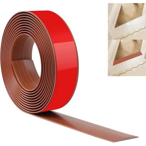 Bande de Transition de Sol JUNART 400cm×4cm, bande PVC autocollante pour porte, joint espaces entre moquette et ca - Noyer 400cm×4cm (1/5)