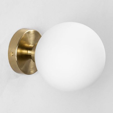 Applique murale en fer et verre opalin – ille G9, puissance 20 W, diamètre 15 cm, indice de protection IP20 – lumière d’appoint idéale pour salon et entrée (1/5)