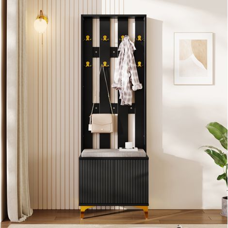 armadio 60,5x180,5 push-open con ripiani nero oro lusso OKMYHOME (1/5)