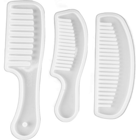 3 Moules en Silicone pour Peignes à Dents Larges Translucides - Kit DIY Coiffure et Outils de Stylisme (1/5)