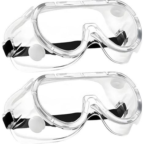 Lot de 2 Lunettes Transparentes de Protection Anti-sable Lunettes de Sécurité Universelles Anti-poussière Lunettes de Protection (1/5)