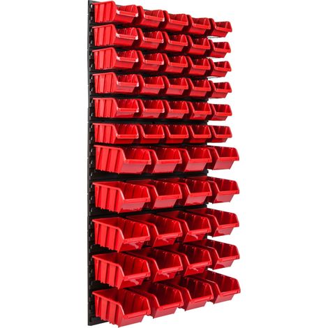 Pannello portautensili da officina 57x116 cm + 50 vassoi (1/5)