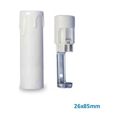 Portalampada + coprilama E14 26x85mm bianco GSC 2203326