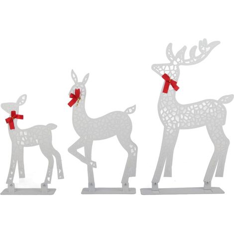 SJLERST Cerf de Décoration de Noël éclairé 3 Pièces, Atmosphère Festive Créative, Belle pour Porche de