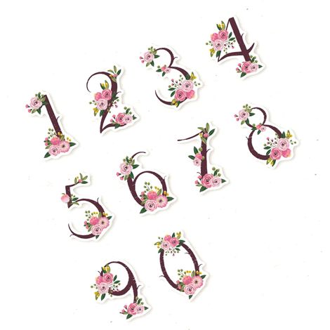 Dekorative Blumenaufkleber [30 Stück] Elegante digitale Blumenaufkleber für Alben, Notizbücher, Typ 1 Klebepapier, 6 Varianten (1/5)