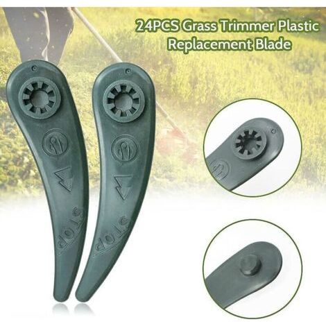 Lot de 24 lames de rechange pour débroussailleuse Bosch pour coupe-bordures Bosch Durablade Art 23-18 Li Art 26-18 Li, vert-- (1/2)