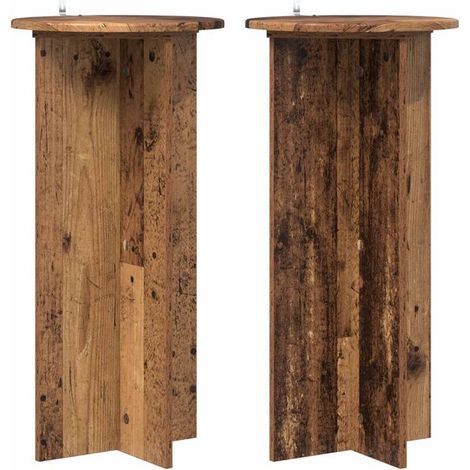 Ensemble de 2 supports à plantes vintage en bois, 40 x 40 x 80 cm (1/5)