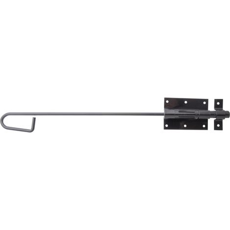 Verrou de serrure à boulon avec boucle fixée plastifié noir plaque 95 x 67 mm boulon Ø15,5 x 500 mm kit de 10