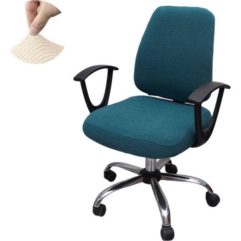 Bürostuhlbezug (zweiteilig) Computerstuhlbezug Elastischer Jacquardbezug Drehstuhlbezug Waschbarer Bürostuhlbezug Drehbarer Computerstuhlbezug (S (1/5)