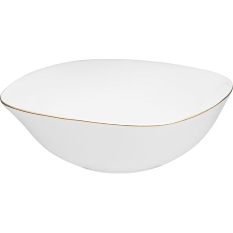 Bol para ensalada/sopa blanco con borde dorado cuadrado QUADRO 1 1 unidad.