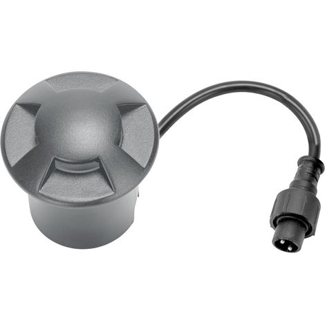 Spot LED encastrable au sol en aluminium pour système 24 V (avec câble PVC de 15 cm, 3000 K, intensité variable avec contrôleur) - Anthracite (1/2)