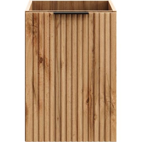 Mobile da bagno NOXERA – 40 cm – Con cesto per la biancheria – Colore quercia wotan – Mobile sospeso