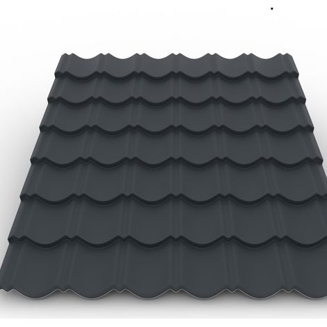 Easy Tile-Tuile de couverture 0.4mm coloris Anthracite Mat 7016 0.94x1.21m (1/5)