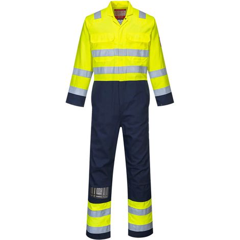 Combinaison Hi-Vis Anti-Statique Bizflame Pro couleur : Jaune/Marine taille XXL - PORTWEST