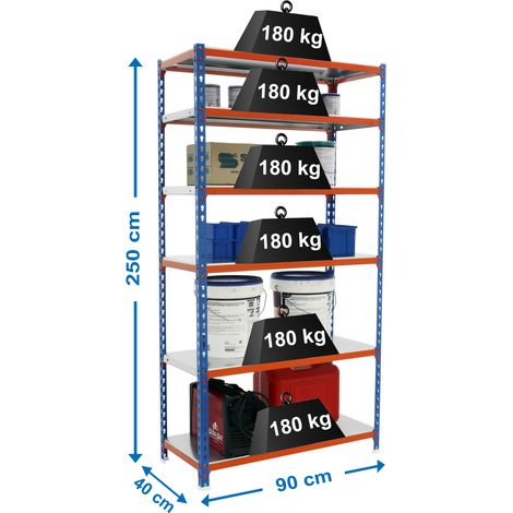 Simonrack Mensola Metallica 6 Ripiani Blu Arancione
