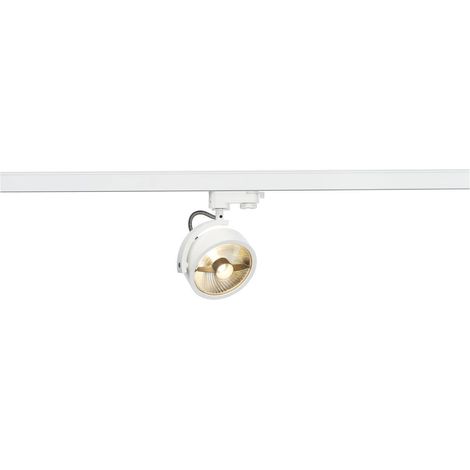 Projecteur orientable blanc 120X180mm pour rail 3 allumages lampe AR111 GU10 230V (non incl) KALU TRACK SLV DECLIC 152611 (1/3)