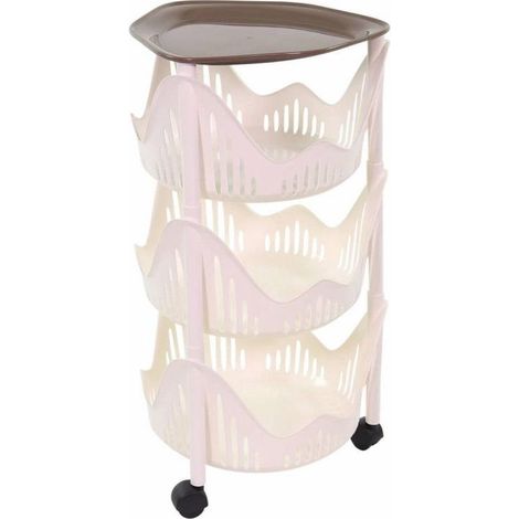 Chariot de cuisine - D 40 cm x H 64,5 cm - Taupe - Livraison gratuite (1/3)