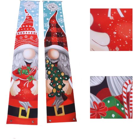 Décor de Porte de Noël - Flocons de Neige et Bonhomme de Neige pour Porche (1/5)