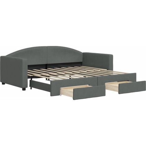 Maison Exclusive - Divano Letto Estraibile Cassetti Grigio Scuro 90x190cm Tessuto