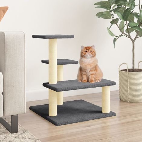 vidaXL Cat Tree with Sisal Scratching Posts Dark Grey 61 cm (1/5)