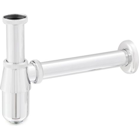 Siphon de vidange en acier et laiton chromé Nara (1/2)
