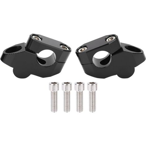 Rehaussement du Guidon de Moto Moto en Alliage D'aluminium CNC 7/8in Rehausseurs de Guidon Accessoire de Modification(Le Noir)