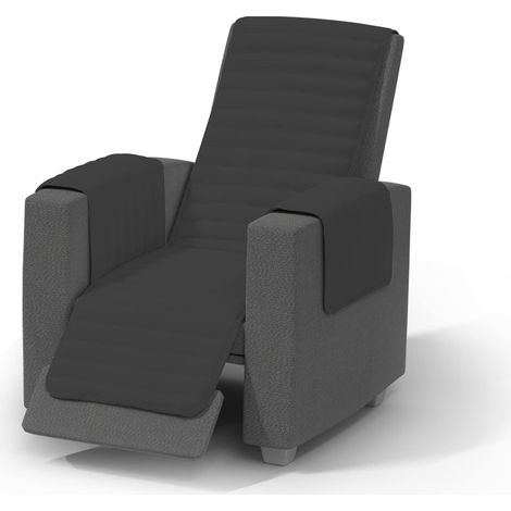Housse de Fauteuil inclinable matelassé, Gris Clair/Gris foncé (1/5)