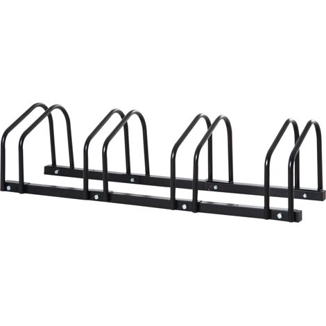 Portabicicletas de acero negro para suelo y pared 110 x 33 x 27 cm (1/5)