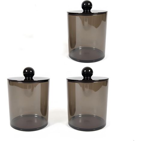 Distributeur de disques de coton - 3 pièces - Avec couvercle - Boîte de rangement pour bâtonnets de coton - Boîte de rangement pour accessoires de salle de bain - Coton, bâtonnets de coton ou bijoux n (1/5)