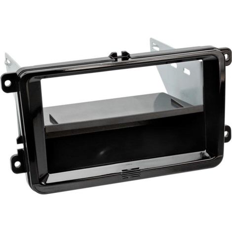 Kit Support autoradio 2DIN compatible avec Seat ap09 Skoda ap06 VW ap03 Avec vide poche Noir brillant