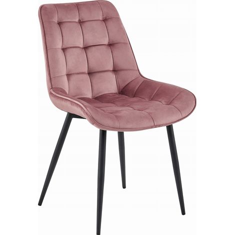 Silla BERA - terciopelo rosa oscuro / patas negras x 1 (1/5)
