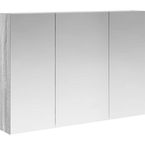 Maison Exclusive - Badezimmerspiegelschrank Graues Sonoma 100 x 1